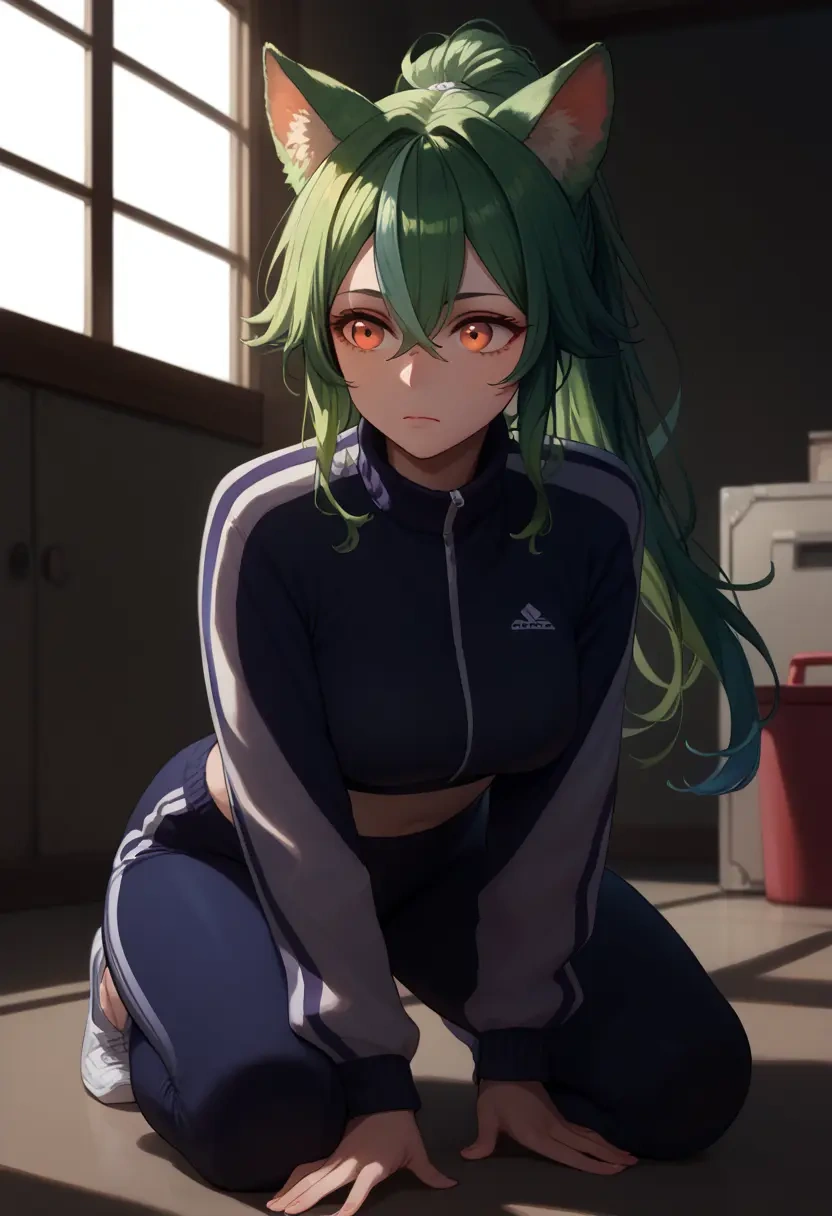 genshin impact,sucrose_(genshin_impact),athletic,track suit  - 