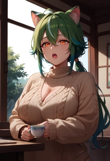 genshin impact,sucrose_(genshin_impact),sweater  - AI generated anime art