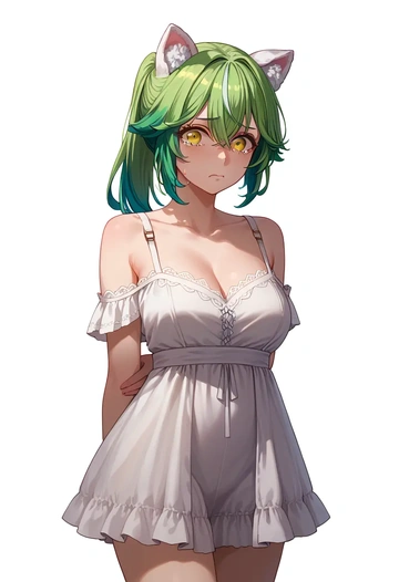 genshin impact,sucrose_(genshin_impact),silk slip dress  - AI generated anime art