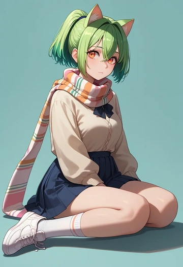 genshin impact,sucrose_(genshin_impact),spring,student uniform,knit sweater  - AI generated anime art