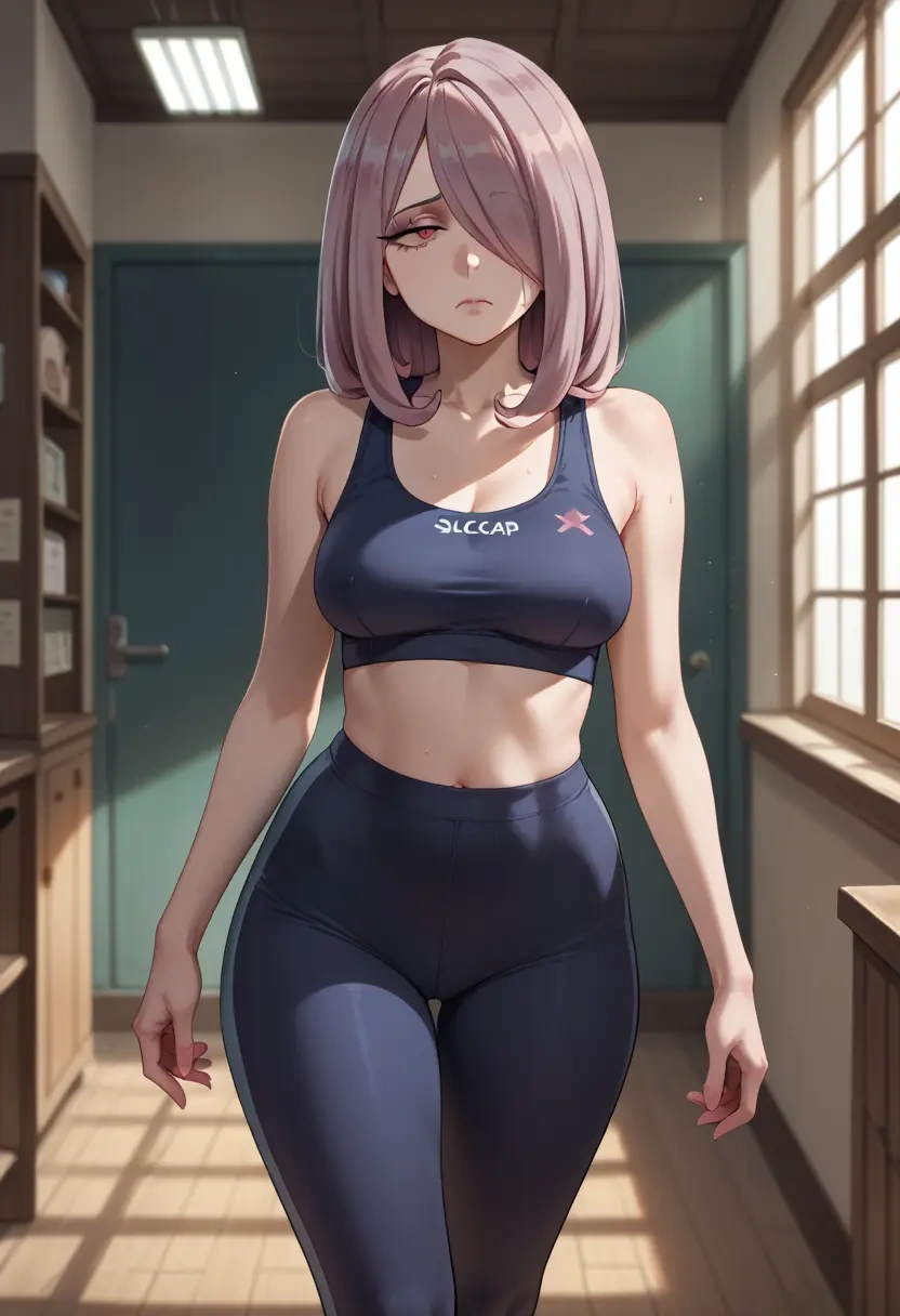 little_witch_academia,sucy_manbavaran,yoga shorts, bra  - 