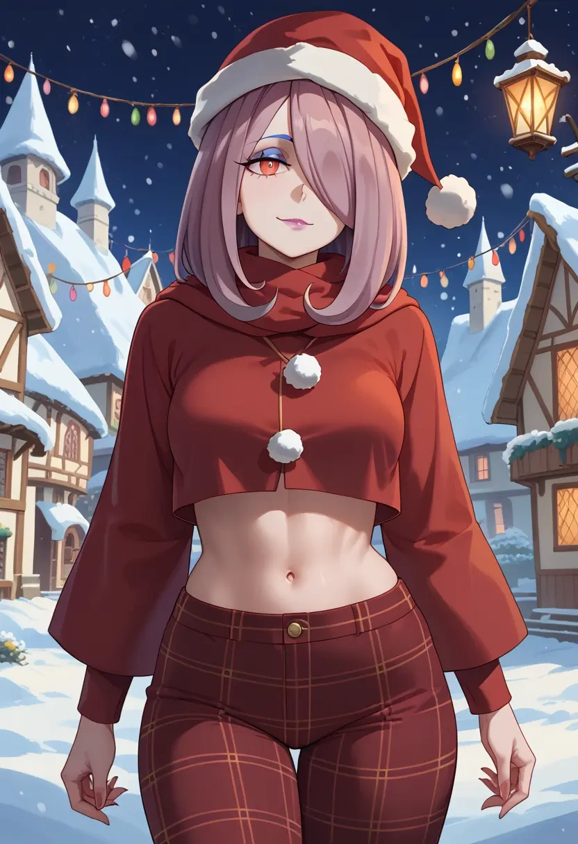 little_witch_academia,sucy_manbavaran,Christmas,plaid trousers  - 