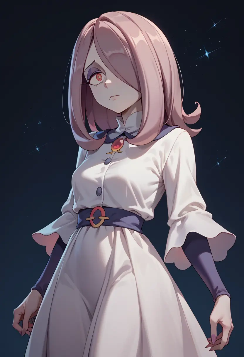 little_witch_academia,sucy_manbavaran,haunted doll dress,lace gloves,ribbon choker  - 