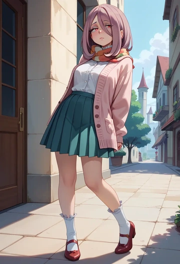 little_witch_academia,sucy_manbavaran,spring,student uniform,light cardigan  - AI generated anime art