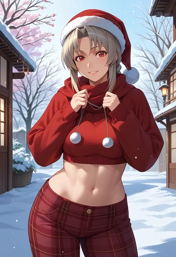 rozen_maiden,suigintou,Christmas,plaid trousers  - AI generated anime art