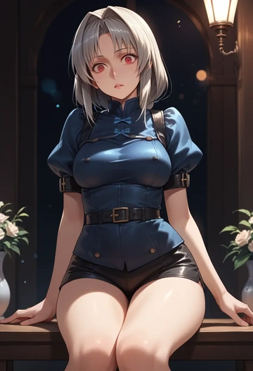 rozen_maiden,suigintou,leather,shorts  - AI generated anime art