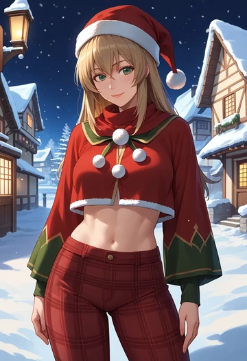 rozen_maiden,suiseiseki,Christmas,plaid trousers  - AI generated anime art