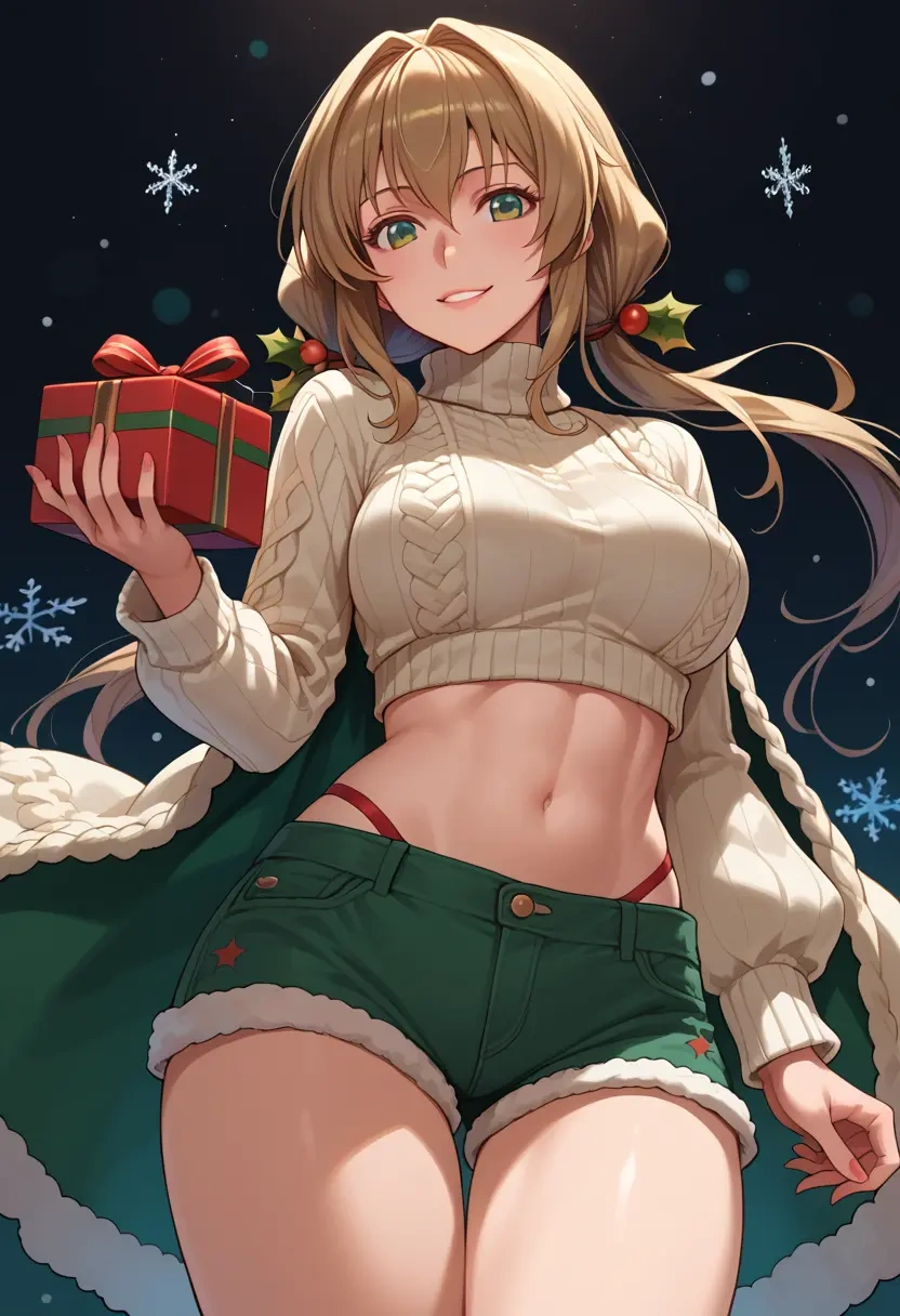 rozen_maiden,suiseiseki,Christmas,red velvet shorts,turtleneck sweater  - 