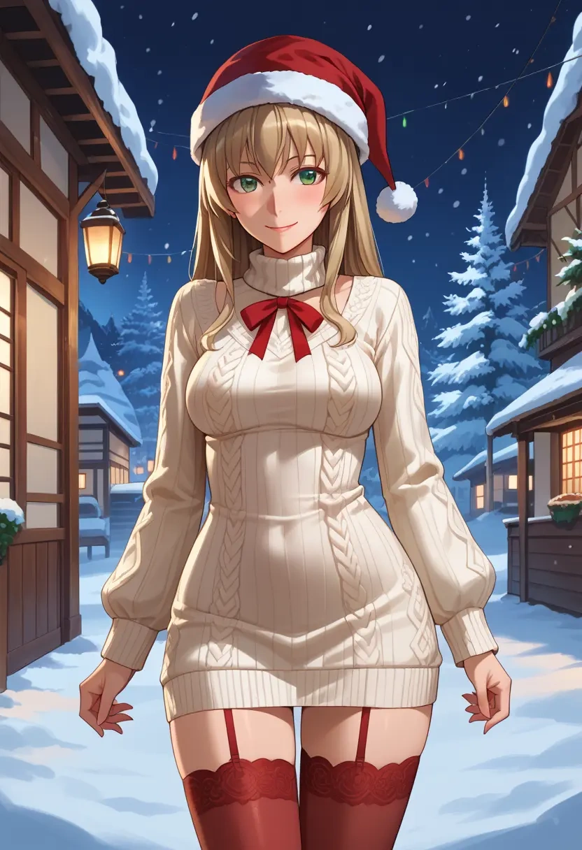 rozen_maiden,suiseiseki,Christmas,sweater dress,stockings  - 