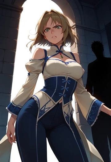 rozen_maiden,suiseiseki,pants,wide-leg,strappy top  - AI generated anime art