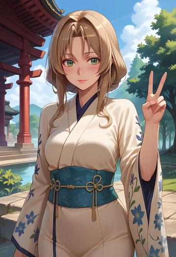 rozen_maiden,suiseiseki,kimono,silk,wide-leg trousers  - AI generated anime art