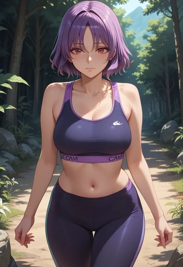 touhou,sukuna_shinmyoumaru,yoga shorts, bra  - AI generated anime art