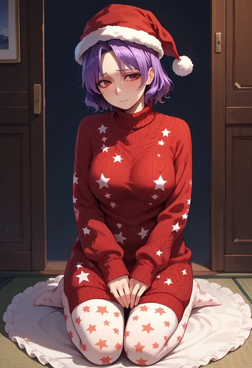 touhou,sukuna_shinmyoumaru,Christmas,sweater dress,stockings  - 