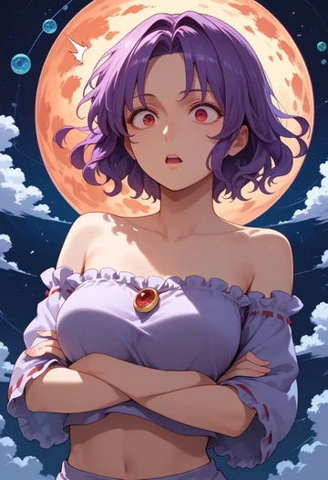 touhou,sukuna_shinmyoumaru,off-shoulder top,dolphin shorts  - AI generated anime art