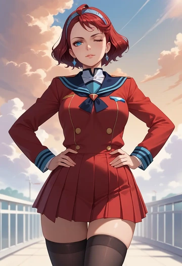 gundam,suletta_mercury,jk uniform, stockings  - AI generated anime art