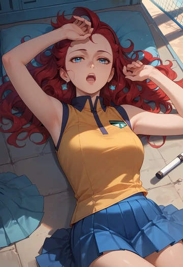 gundam,suletta_mercury,tennis dress,visor,trainers  - AI generated anime art