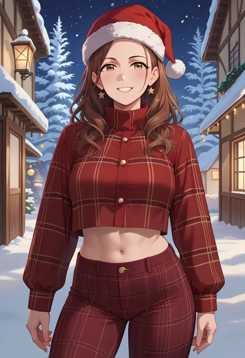 idolmaster,sunazuka_akira,Christmas,plaid trousers  - 