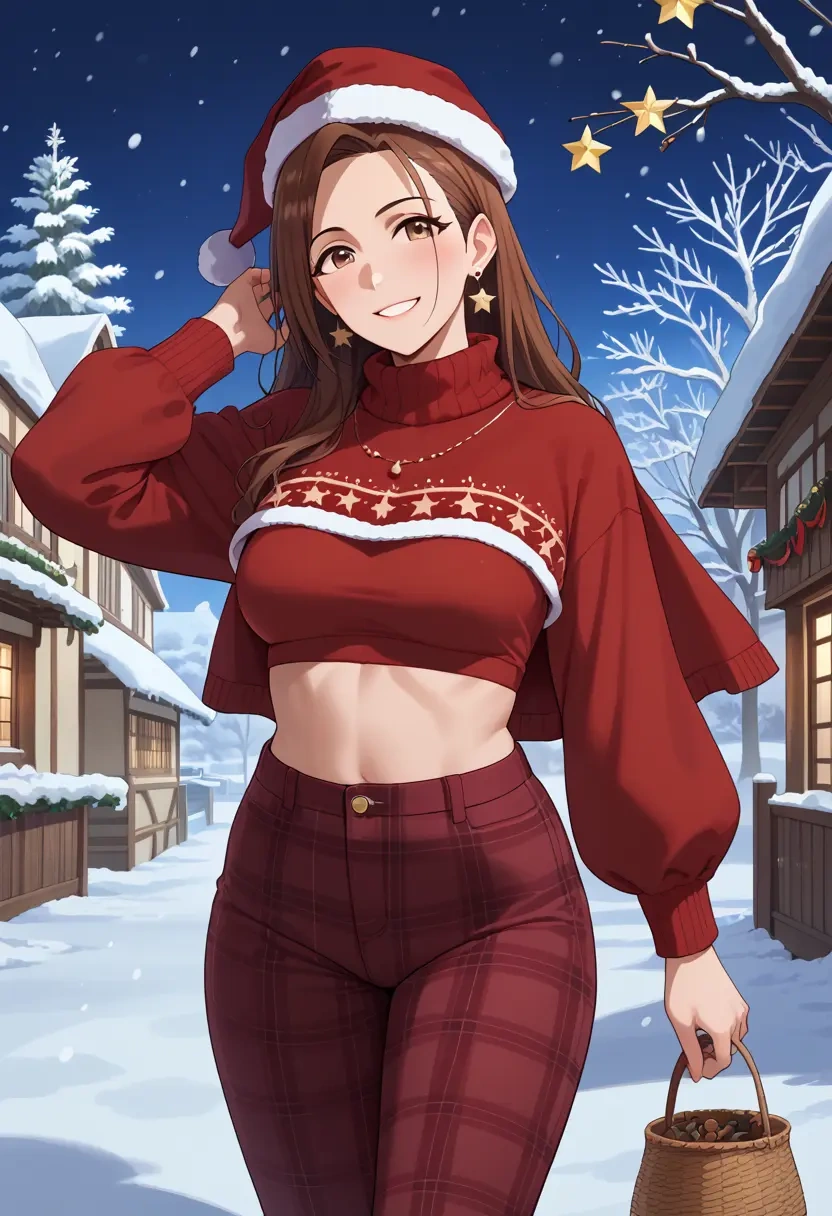 idolmaster,sunazuka_akira,Christmas,plaid trousers  - 