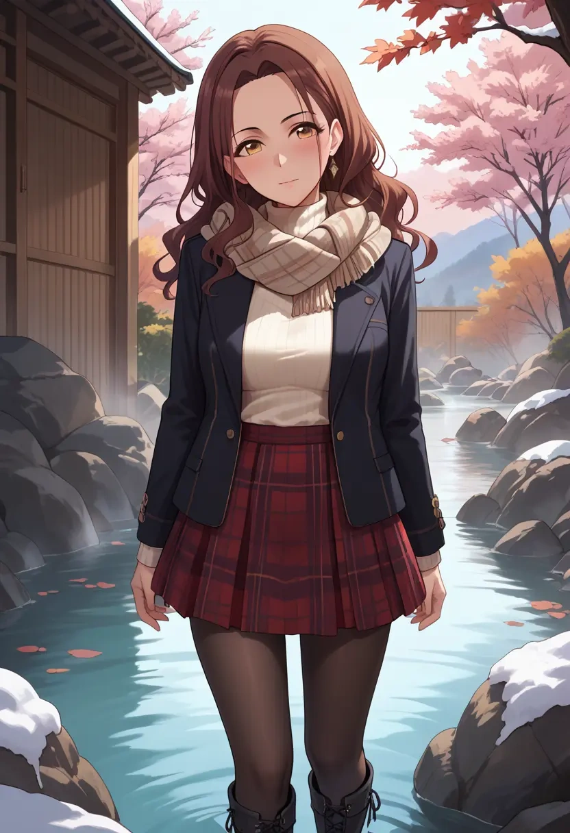 idolmaster,sunazuka_akira,winter,student uniform,fur-collared jacket  - 