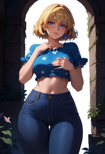 touhou,sunny_milk,crop top  - AI generated anime art