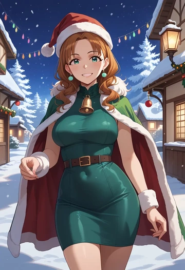 idolmaster,suou_momoko,Christmas,dress  - AI generated anime art