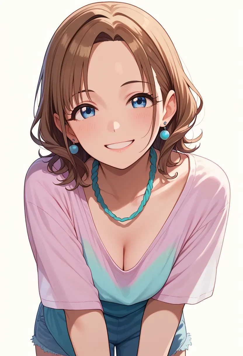 idolmaster,suou_momoko,tie-dye shirt,dolphin shorts  - 