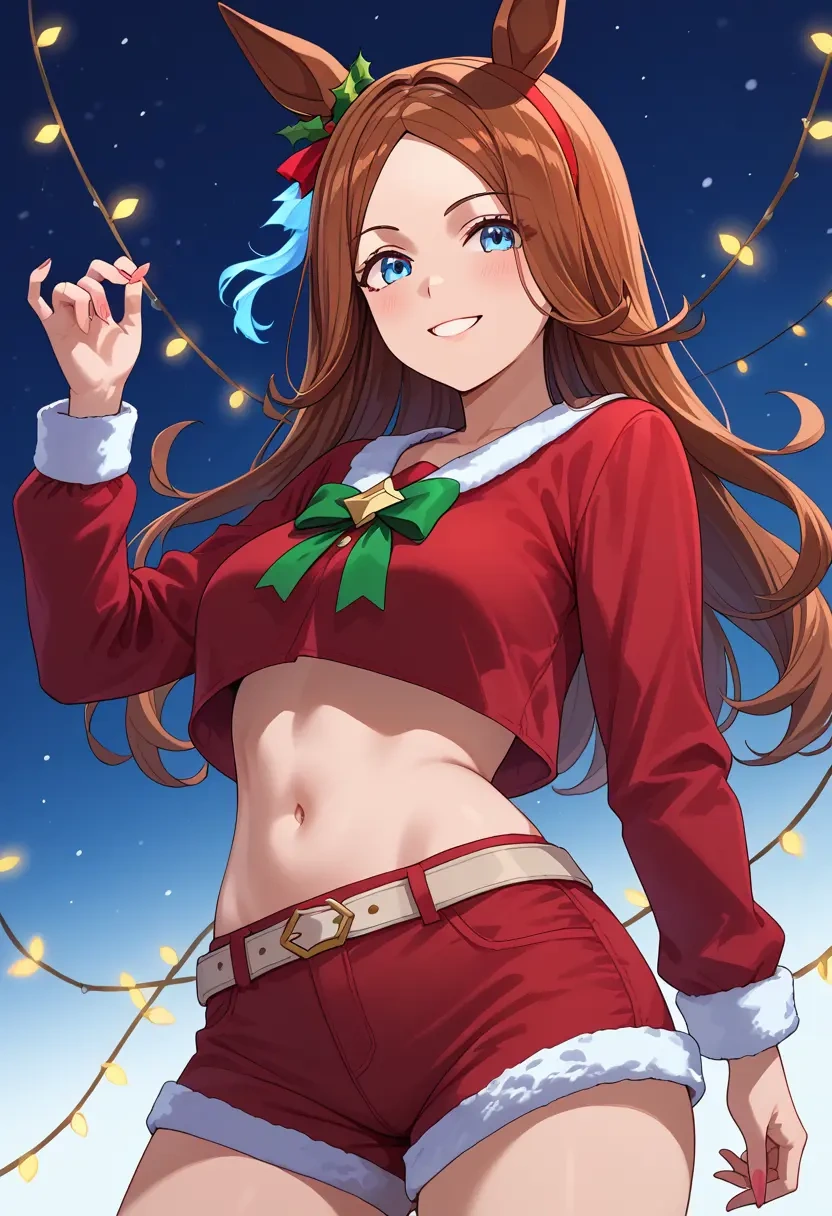 umamusume,super_creek_(umamusume),Christmas,red velvet shorts  - 