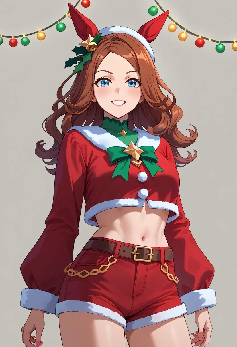 umamusume,super_creek_(umamusume),Christmas,red velvet shorts  - 