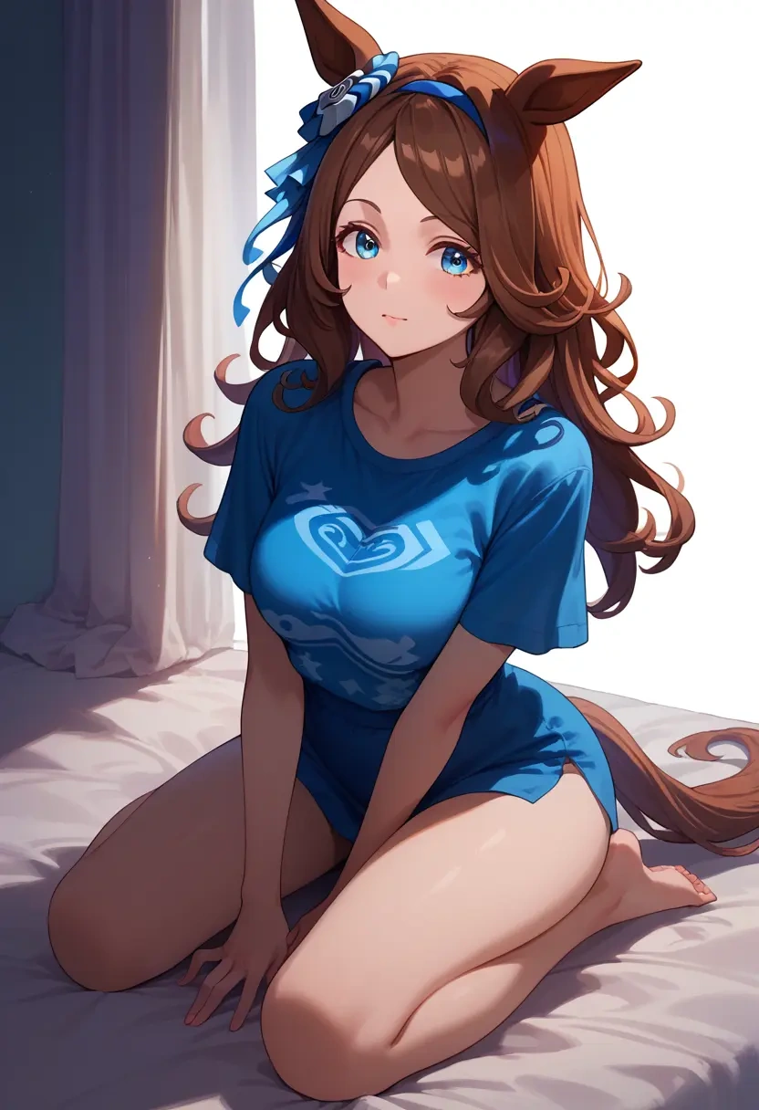 umamusume,super_creek_(umamusume),handwritten script shirt,dolphin shorts  - 