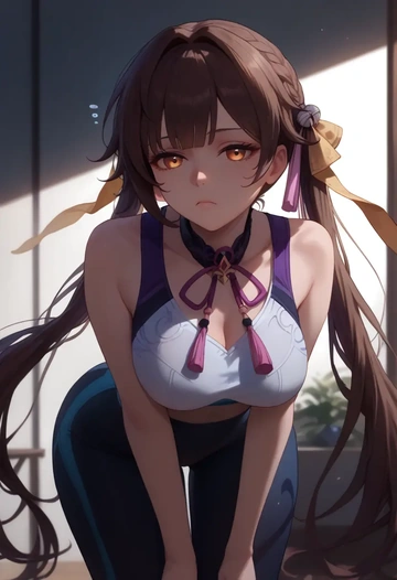 star rail,sushang,yoga shorts, bra  - AI generated anime art