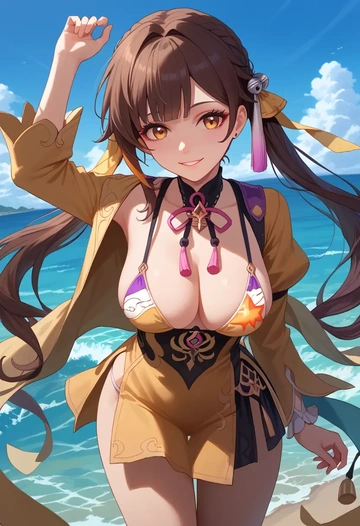 star rail,sushang,bikini,rainbow-colored,sexy  - AI generated anime art