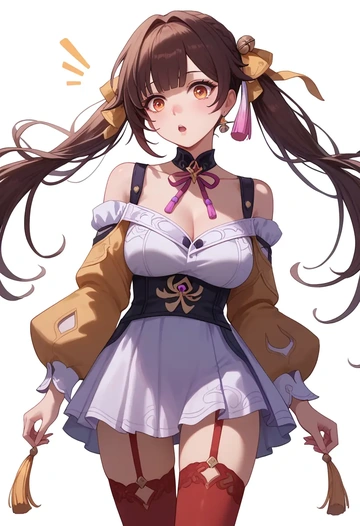 star rail,sushang,collar,oversized,Thigh garters  - AI generated anime art