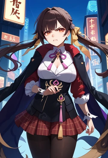 star rail,sushang,winter,student uniform,fur-collared jacket  - AI generated anime art