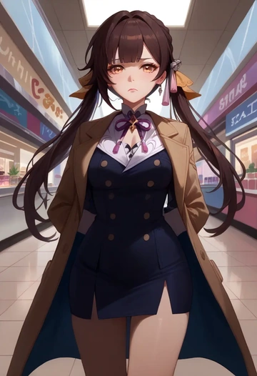 star rail,sushang,coat,long,double-breasted,pencil skirt  - AI generated anime art