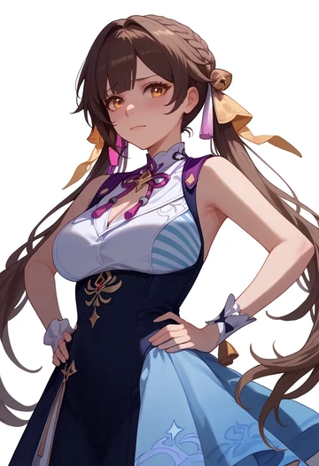 star rail,sushang,racerback swimsuit,striped trim,name tag patch  - AI generated anime art