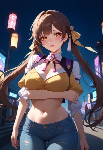 star rail,sushang,crop top  - AI generated anime art