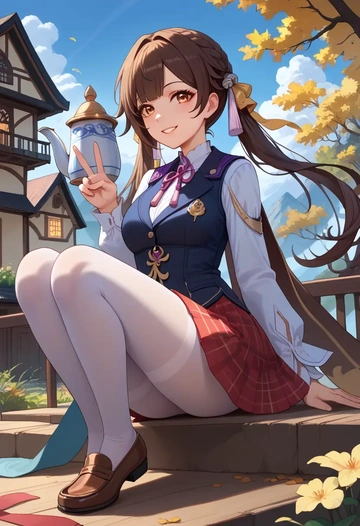 star rail,sushang,winter,student uniform,vest  - AI generated anime art