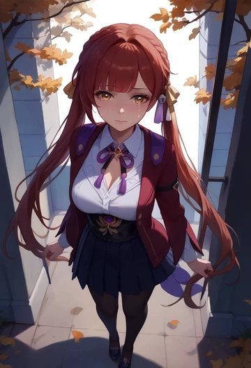 star rail,sushang,winter,student uniform,cardigan  - AI generated anime art