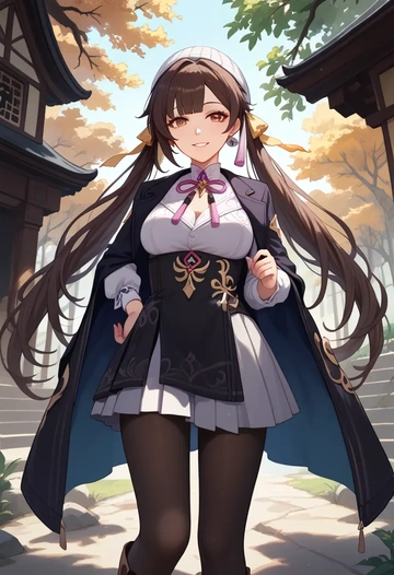 star rail,sushang,winter,student uniform,duffle coat  - AI generated anime art