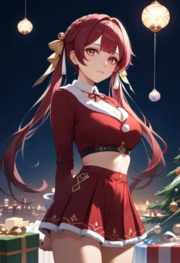 star rail,sushang,Christmas,skirt  - AI generated anime art