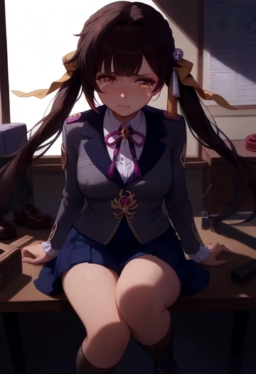 star rail,sushang,winter,student uniform,blazer  - AI generated anime art