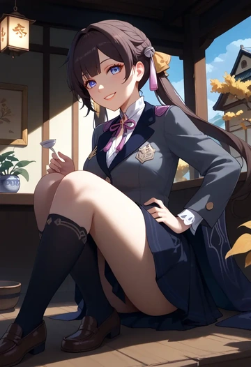 star rail,sushang,winter,student uniform,blazer  - AI generated anime art