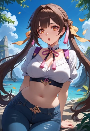 star rail,sushang,crop top  - AI generated anime art