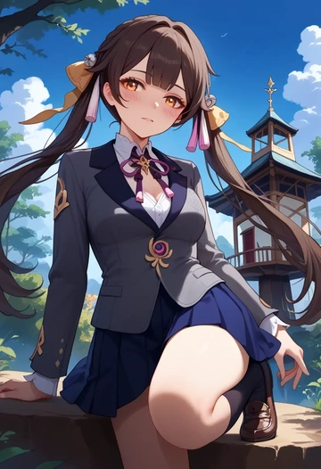 star rail,sushang,winter,student uniform,blazer  - AI generated anime art