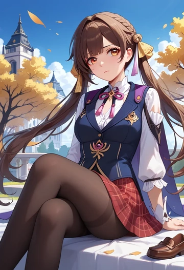 star rail,sushang,winter,student uniform,vest  - AI generated anime art