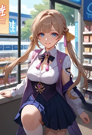 star rail,sushang,spring,student uniform,vest  - AI generated anime art