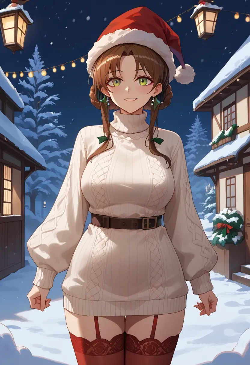 arknights,sussurro_(arknights),Christmas,sweater dress,stockings  - 