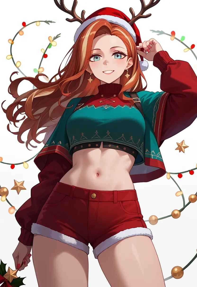 arknights,sussurro_(arknights),Christmas,red velvet shorts  - 