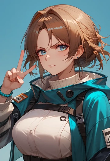 arknights,sussurro_(arknights),crop windbreaker,shorts  - AI generated anime art