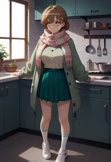 arknights,sussurro_(arknights),spring,student uniform,knit sweater  - AI generated anime art